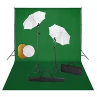 Lampy studyjne - vidaXL Zestaw studyjny Zestaw studyjny z lampami parasolkami tłem i blendami 3067073 - miniaturka - grafika 1