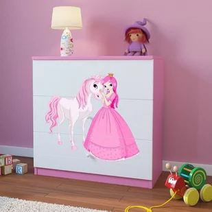 KocotKids Komoda do pokoju dziecięcego, babydreams, księżniczka i konik, 81 cm, różowa - Komody dla dzieci - miniaturka - grafika 1