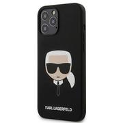 Etui i futerały do telefonów - KARL LAGERFELD Karl Lagerfeld Silicone Ikonik Karl`s Head - Etui na iPhone 12 Pro Max (czarny) KLHCP12LSLKHBK - miniaturka - grafika 1