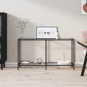 Konsole i sekretarzyki - shumee shumee Stolik konsolowy przezroczysty 140x35x75,5cm szkło hartowane - miniaturka - grafika 1