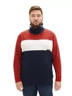 Bluzy męskie - TOM TAILOR bluza męska plus size, 32436 – Velvet Red Soft Spacedye, 3XL duże rozmiary - miniaturka - grafika 1