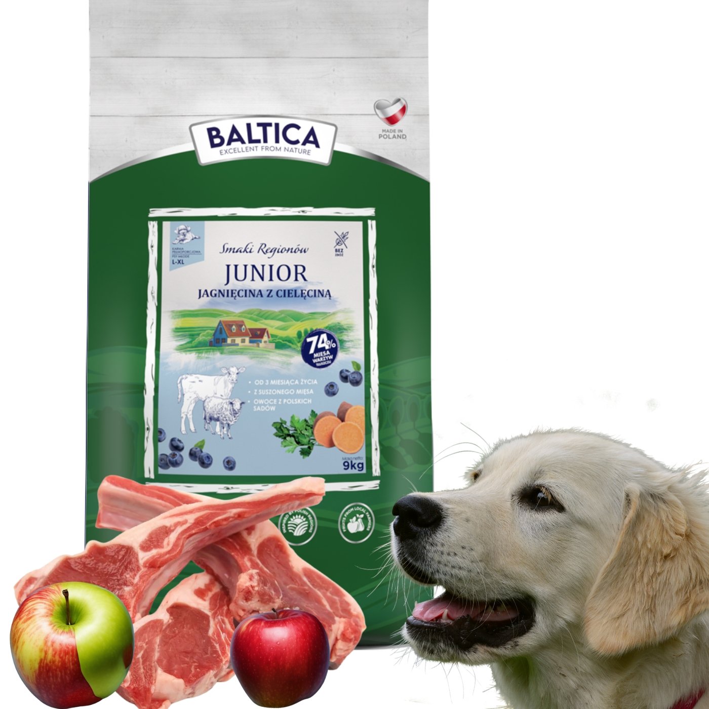 BALTICA Junior L/XL Jagnięcina z cielęciną 9kg Karma Sucha Dla Psa