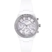 Zegarki damskie - Guess Diana zegarek damski na pasku biały GW0697L1 - miniaturka - grafika 1