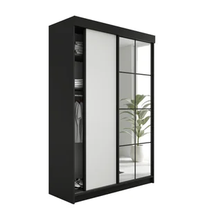 SZAFA PRZESUWNA FARO - 138x205x59 - Czarny i Biały - Szafy - miniaturka - grafika 1