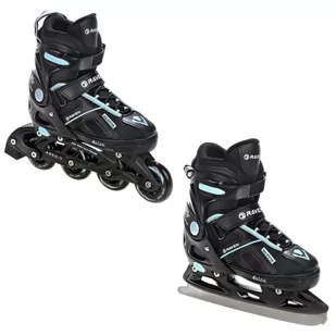 Rolki Łyżwy 2w1 Raven Pulse Black/Cyan 33-36 - Rolki - miniaturka - grafika 1