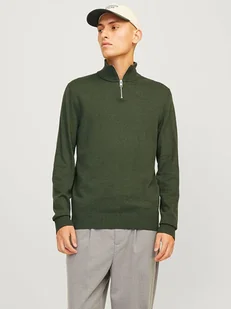 Jack & Jones Sweter w kolorze ciemnozielonym - Swetry męskie - miniaturka - grafika 1