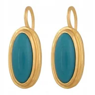 Kolczyki - Złote Kolczyki z Turkusem Turkus 585 6.10 g Rodium - miniaturka - grafika 1