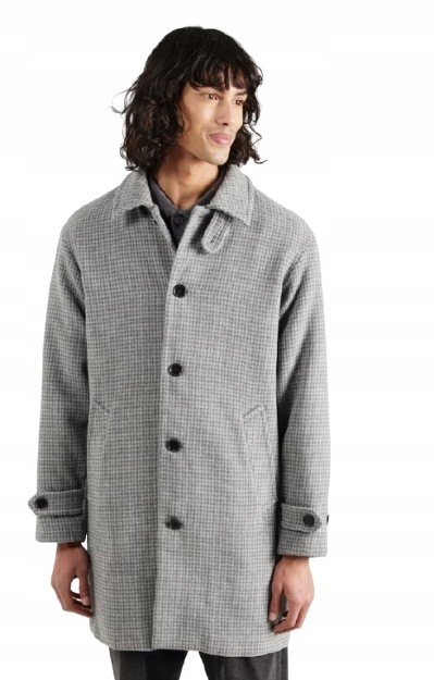 JACKJONES PŁASZCZ MĘSKI WZÓR KRATKA KLAPY GUZIKI L N1A