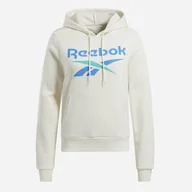 Bluzy damskie - Bluza z kapturem damska ocieplana Reebok Identity Big Logo Fleece Hoodie 100205812 2XS Mleczna (1200143849767) - miniaturka - grafika 1