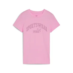 Damska koszulka ESS+ LOGO LAB PUMA Mauved Out Pink - Koszulki sportowe damskie - miniaturka - grafika 1