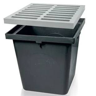 Studzienka 300 x 300 krata PVC A15 popiel 29,6 x 29,6 x 30 cm MAXPOL - Rynny i akcesoria - miniaturka - grafika 1