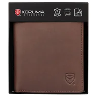 Portfele - Bardzo mały portfel skórzany męski RFID BLOCK (brązowy) - miniaturka - grafika 1