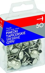 Grand Pinezki tapicerskie srebrne T4 50 sztuk KW TRADE - Spinacze i klipsy do papieru - miniaturka - grafika 1