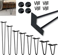 Ławy i stoliki kawowe - XMTECH Zestaw 4 nóg do stołów ze szpilkami do włosów 72 cm, stolik kawowy, biurko do pracy, 2-biegunowe nogi meblowe, czarne, metalowe, wytrzymałe nogi w nowoczesnym stylu - miniaturka - grafika 1