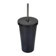 Kubki termiczne - Kubek termiczny ze słomką Casno Gloomy Black - 510 ml - miniaturka - grafika 1