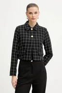 Marynarki i żakiety damskie - Morgan marynarka kolor czarny jednorzędowa wzorzysta VILMA - miniaturka - grafika 1