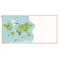 Tablice i flipcharty - Tablica edukacyjna magnetyczna suchościeralna 100x200cm nadruk MAPA rama drewniana MEMOBE 1szt. /MTM200100.MA01.01.51/ - miniaturka - grafika 1