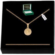 Biżuteria dla dzieci - DELIKATNY ZŁOTY ŁAŃCUSZEK+MEDALIK KOMUNIA CHRZEST - miniaturka - grafika 1