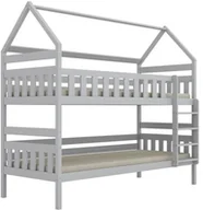 Łóżka dla dzieci i młodzieży - Łóżko piętrowe domek FELIKS 160x80 białe drewniane KOCOT KIDS - miniaturka - grafika 1