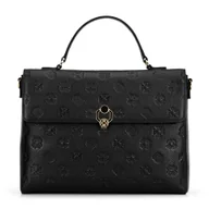 Torebki damskie - Skórzana torba na laptopa 14" w monogram czarna - miniaturka - grafika 1