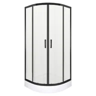 Kabiny prysznicowe - Kabina prysznicowa z brodzikiem Soho 90 półokrągła szkło ryflowane 6 mm KERRA - miniaturka - grafika 1