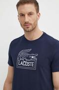 Koszulki męskie - Lacoste t-shirt męski kolor granatowy z nadrukiem - miniaturka - grafika 1