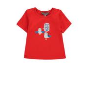 Bluzki damskie - Dziecięca bluzka z krótkim rękawem, czerwony, rozmiar 86 - miniaturka - grafika 1