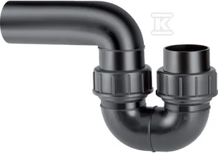 Syfon PEHD 110 uniwersalny, odpływ poziomy, przepustowość 5.9l/s, wys. zasyfonowania >=70mm, kolor czarny (kanalizacja HDPE) - Łączniki, trójniki, kształtki - miniaturka - grafika 1