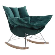 Fotele - MeblujDom Fotel bujany SWING VELVET Zielony HE325B.HM8-18.DGREEN - miniaturka - grafika 1