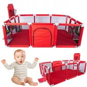 Łóżeczka i kojce - Kojec Z Koszem Suchy Basen Dla Dzieci Piłka Nożna Czerwony U756C - miniaturka - grafika 1