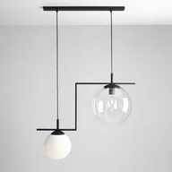 Lampy sufitowe - ADX Wisząca LAMPA loft 1038H1 ADX dekoracyjna OPRAWA szklane kule ZWIS industrialny czarny przezroczysty biały 1038H1 - miniaturka - grafika 1