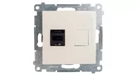 Gniazdka elektryczne - Kontakt Simon Simon 54 Gniazdo komputerowe pojedyncze RJ45 kat.6 z przesłoną kremowe D61.01/41 WMDK-0610xx-041 0001-00000-25432 [4349217] - miniaturka - grafika 1