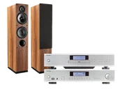 Zestawy stereo - Rotel A12 MKII (srebrny) + CD14 MKII (srebrny) + Tesi 561 (orzech) - miniaturka - grafika 1