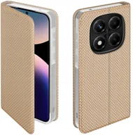 Etui i futerały do telefonów - Etui z klapką do Xiaomi Redmi Note 14 Pro 4G Zamykane Złote Futerał - miniaturka - grafika 1
