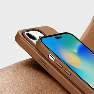 Dux Ducis Grit skórzane etui do iPhone 14 Pro Max elegancki pokrowiec ze sztucznej skóry (kompatybilne z MagSafe) brązowy - Etui i futerały do telefonów - miniaturka - grafika 9