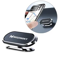 Uchwyty samochodowe do telefonów - Wozinsky samoprzylepny magnetyczny uchwyt samochodowy 360 na deskę rozdzielczą srebrny (WMH-06) - miniaturka - grafika 1