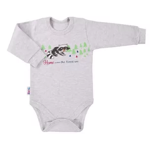 BODY niemowlęce wyprawka TRIP DŁ CHŁ SZARY/BORDO Ewa Klucze - 80 - Body dla niemowląt - miniaturka - grafika 1