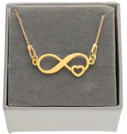 Naszyjniki - Złoty naszyjnik nieskończoność serce serduszko PUDEŁKO SREBRO 925 - miniaturka - grafika 1