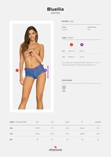 Obsessive Bluellia Szorty - Niebieski Wariant/Rozmiar: S/M  << DYSKRETNIE   |   DOSTAWA 24h   |  GRATISY - Majtki damskie - miniaturka - grafika 9