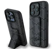 Etui i futerały do telefonów - Lacoste Grip Stand Mono do iPhone 16 Pro Czarny - miniaturka - grafika 1