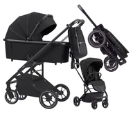 Wózki dziecięce - Wózek wielofunkcyjny 2w1 gondola i spacerówka ALFA Carrello Black - miniaturka - grafika 1