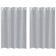 Zasłony - vidaXL Zasłony z zasłonami 2 pcs Ciemny szary 140 x 140 cm Poliester - miniaturka - grafika 1
