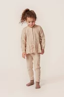 Swetry dla dziewczynek - Konges Sløjd kardigan wełniany dziecięcy kolor beżowy lekki - miniaturka - grafika 1