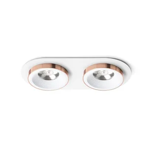 Redlux oprawa sufitowa LED Sharm R II 2x(10W 1800lm 3000K) 24° biała miedź wpuszczana R13240 - Lampy sufitowe - miniaturka - grafika 1