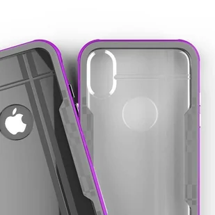 Zizo Shock Case Pancerne etui iPhone Xs / X z hartowanym szkłem na ekran (Purple/Gray) - Etui i futerały do telefonów - miniaturka - grafika 8