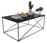 Ławy i stoliki kawowe - Czarna nowoczesna ława z metalowym stelażem E0-A85 - miniaturka - grafika 1