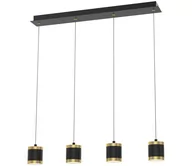 Lampy sufitowe - Wofi 7003-404-LED Żyrandol ściemnialny na lince TOULOUSE LED/34W/230V czarne/złoty - miniaturka - grafika 1
