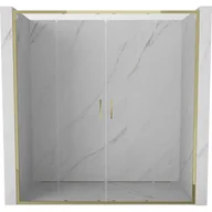 Ścianki i drzwi prysznicowe - Mexen Exo drzwi prysznicowe podwójne rozsuwane 200 cm, transparent, złote - 8152-200-000-50-00 - miniaturka - grafika 1