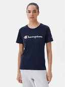 Koszulki i topy damskie - Champion T-Shirt 118090 Granatowy Slim Fit - miniaturka - grafika 1