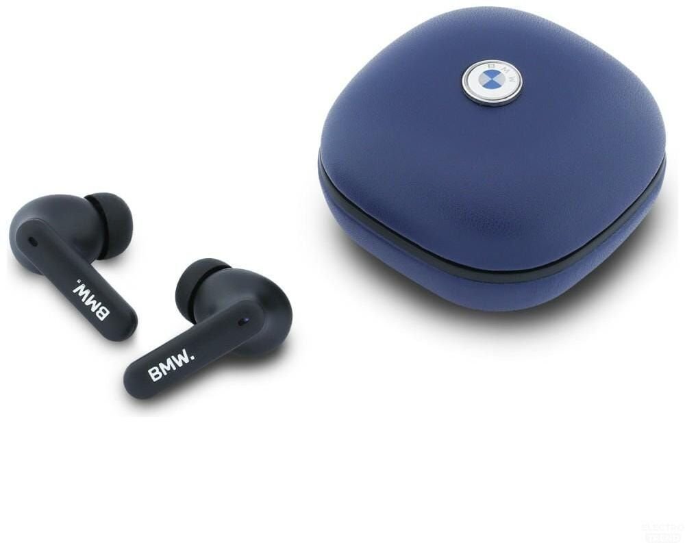 BMW Bluetooth TWS Leather Metal Logo ENC granatowy